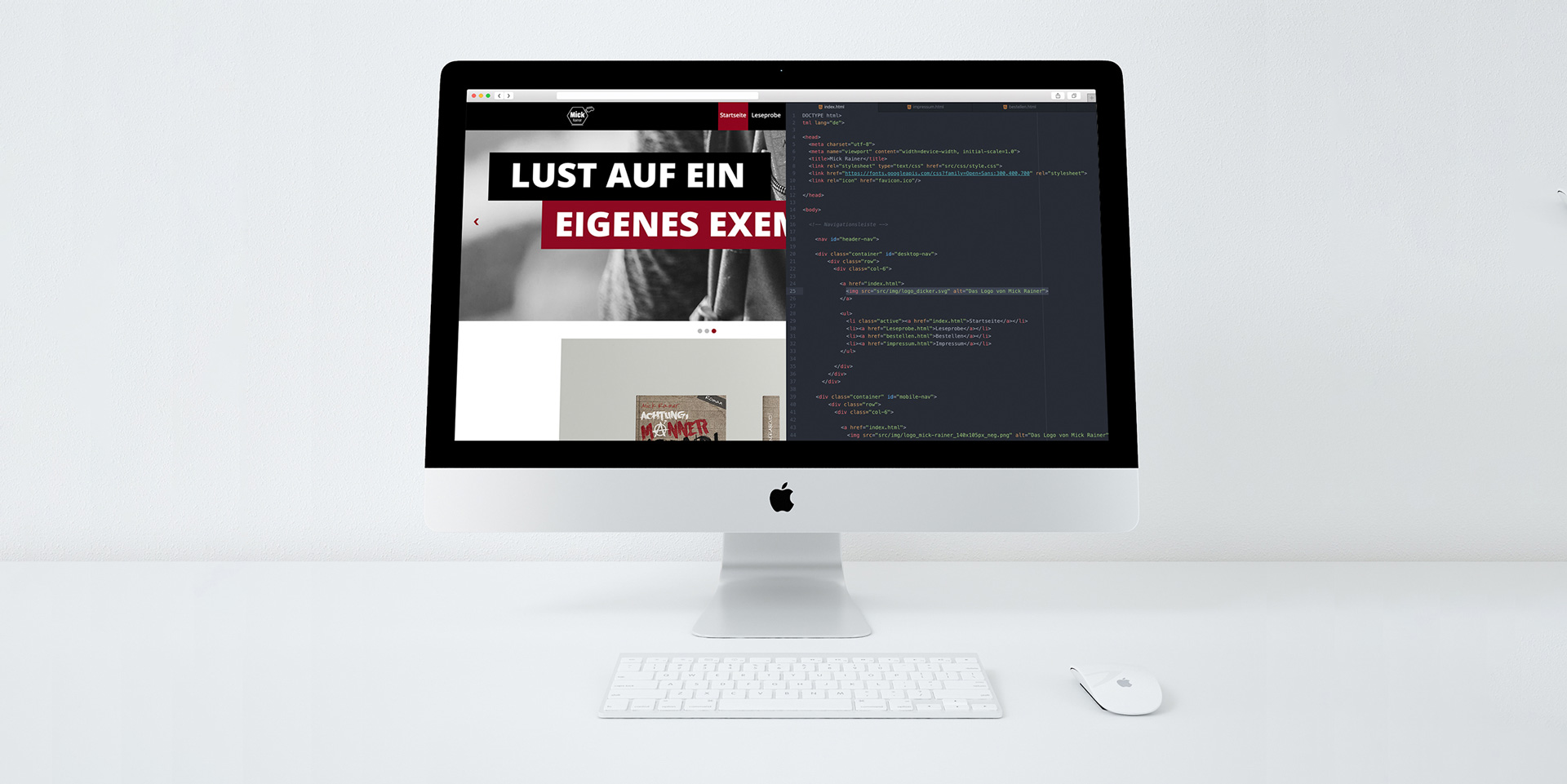 Abbildung eines Screendesigns und Codes auf dem Computer